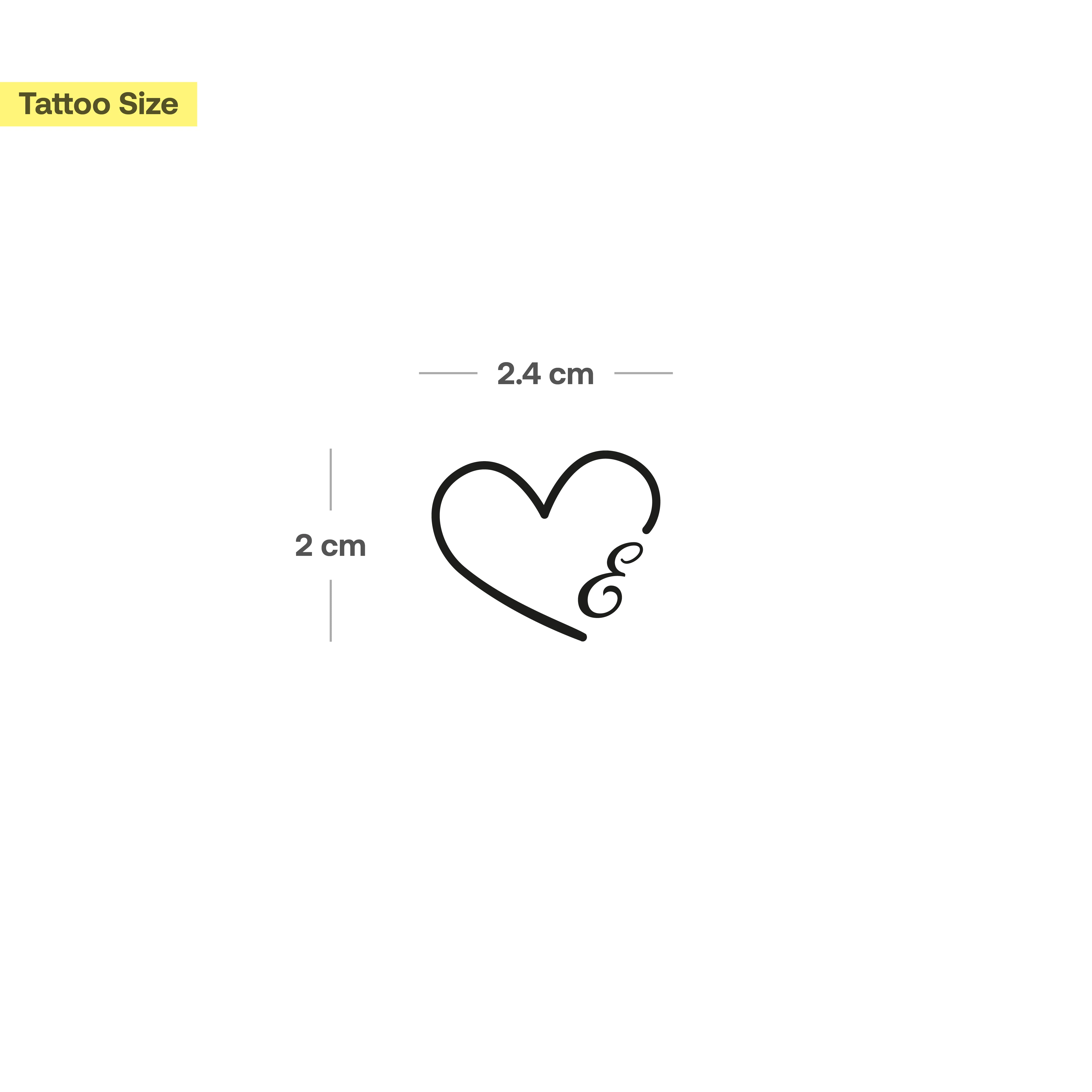 Tatouage cœur avec initiales (A-Z) - Image 15