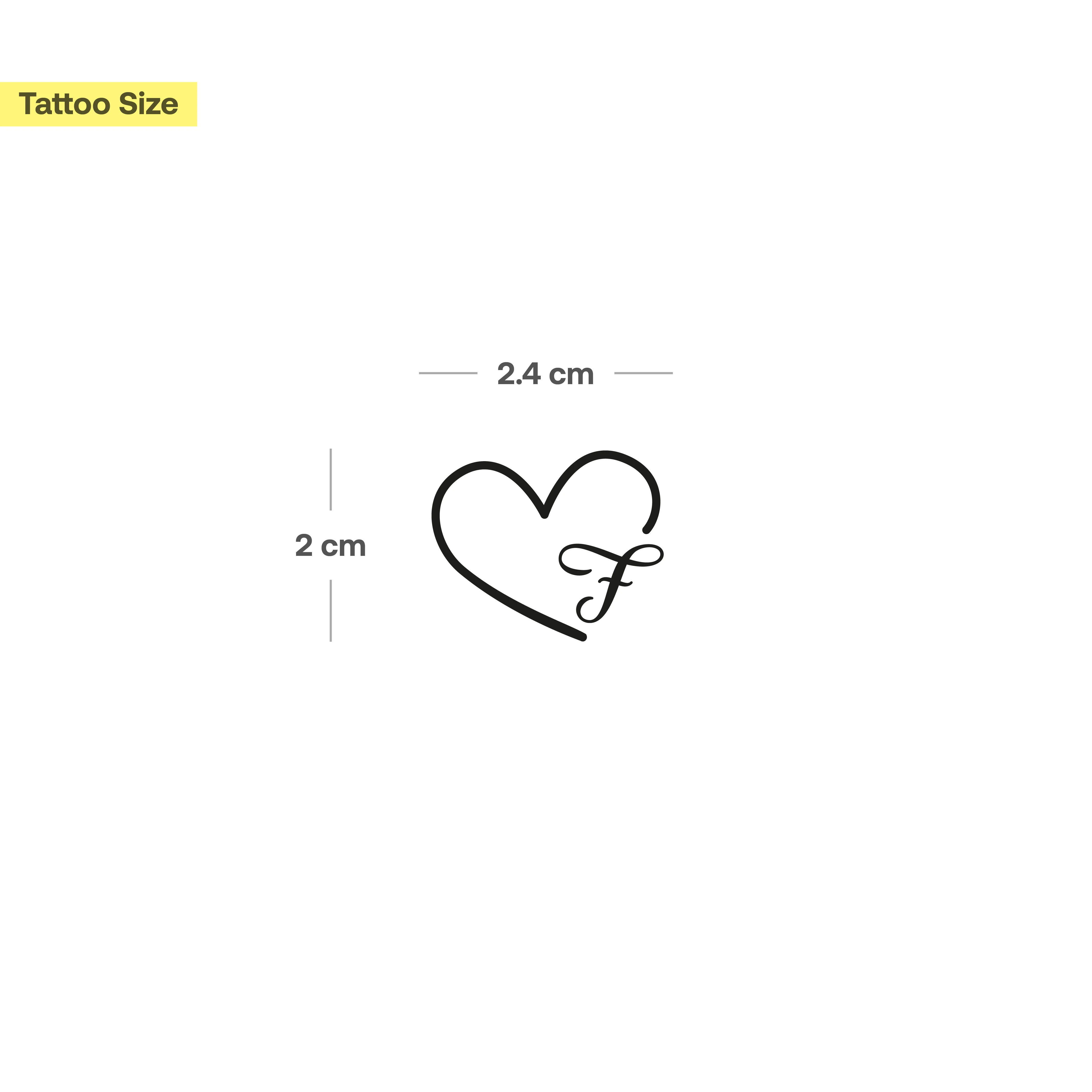 Tatouage cœur avec initiales (A-Z) - Image 18