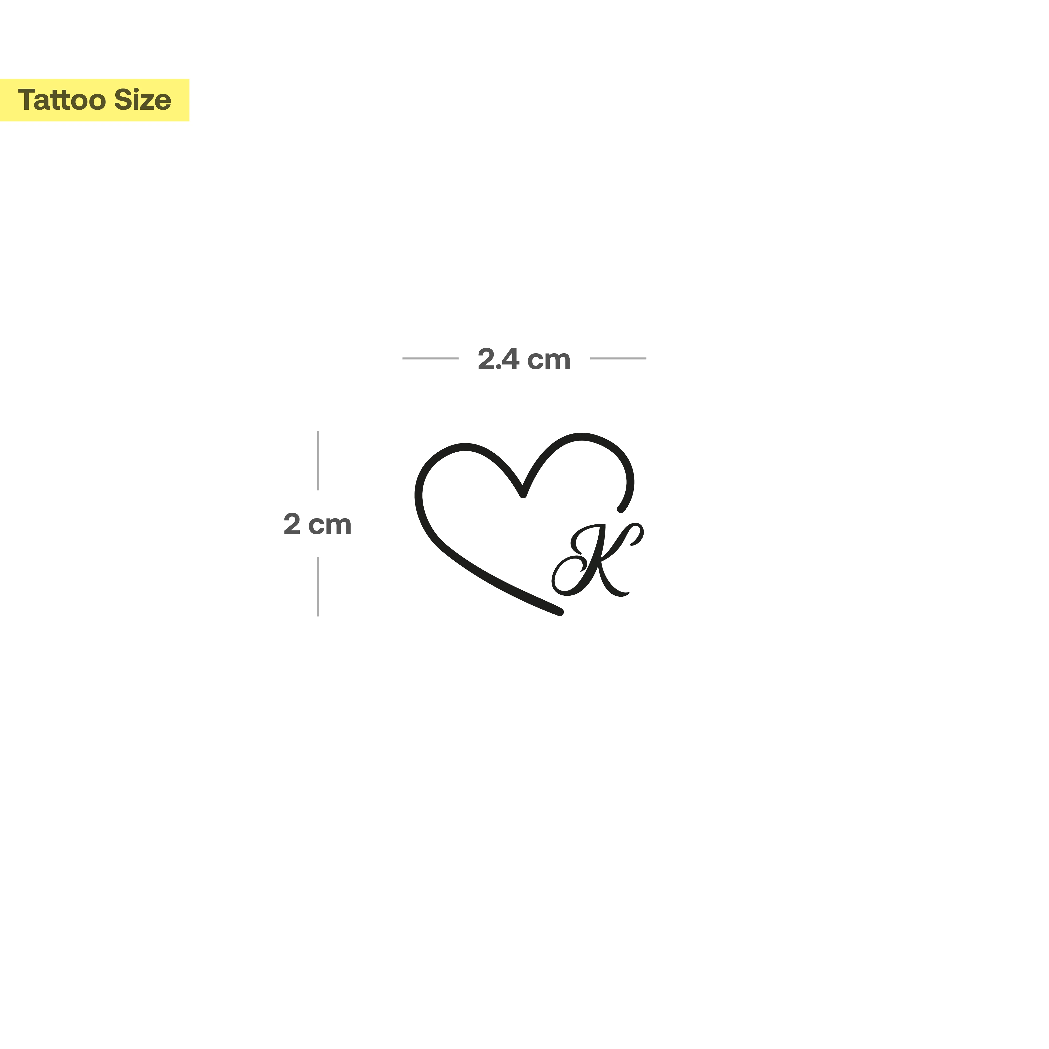 Tatouage cœur avec initiales (A-Z) - Image 33