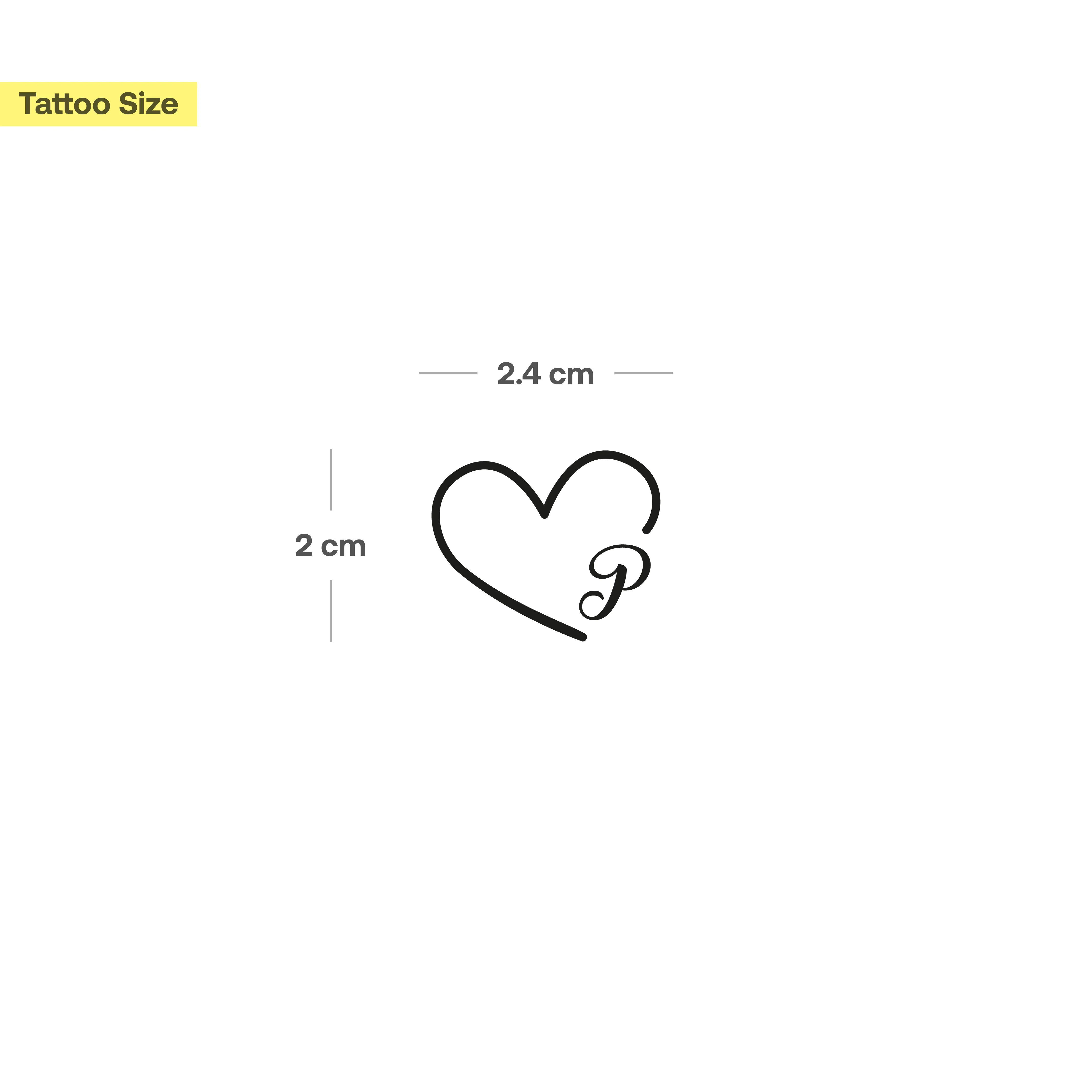 Tatouage cœur avec initiales (A-Z) - Image 48