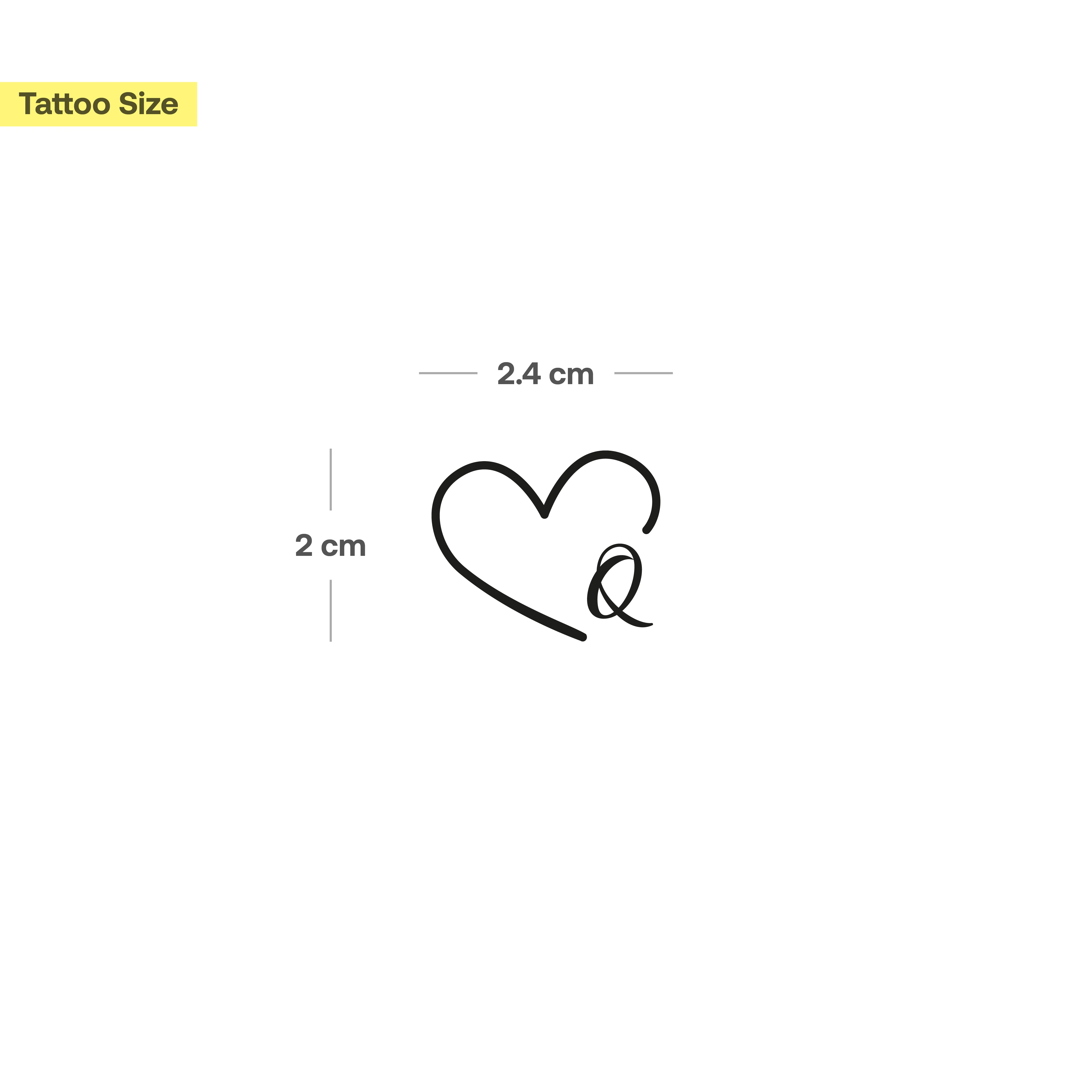 Tatouage cœur avec initiales (A-Z) - Image 51