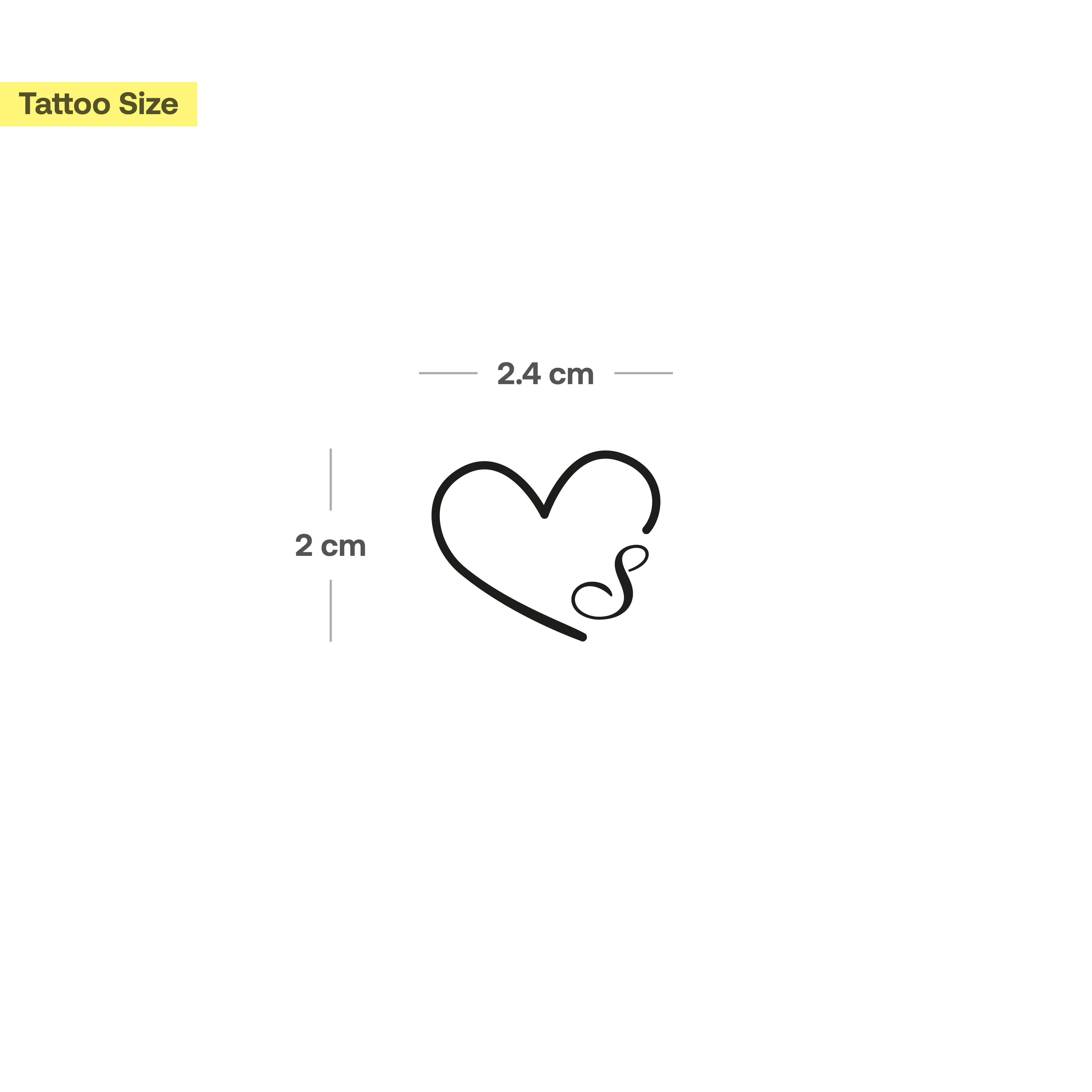 Tatouage cœur avec initiales (A-Z) - Image 57