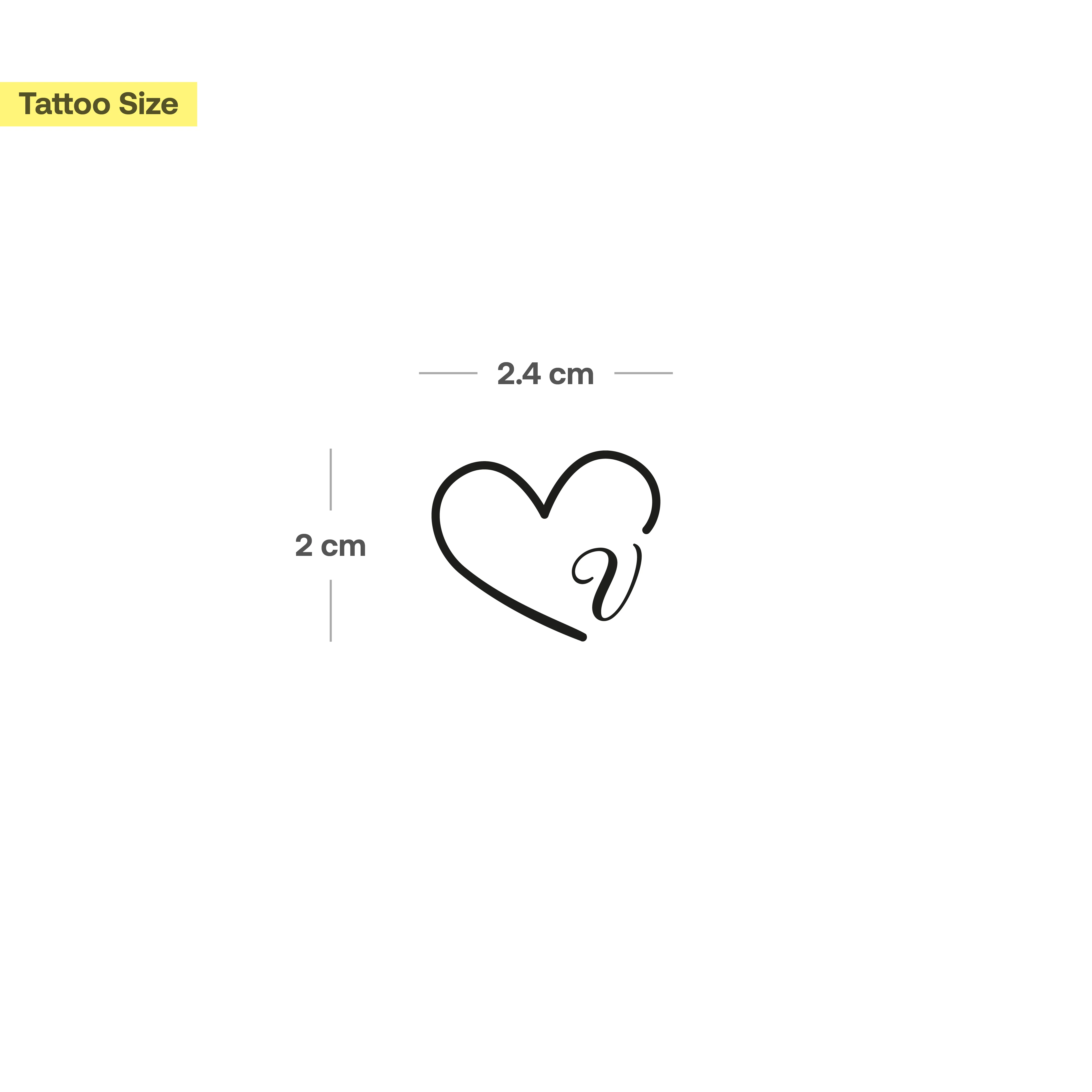 Tatouage cœur avec initiales (A-Z) - Image 66