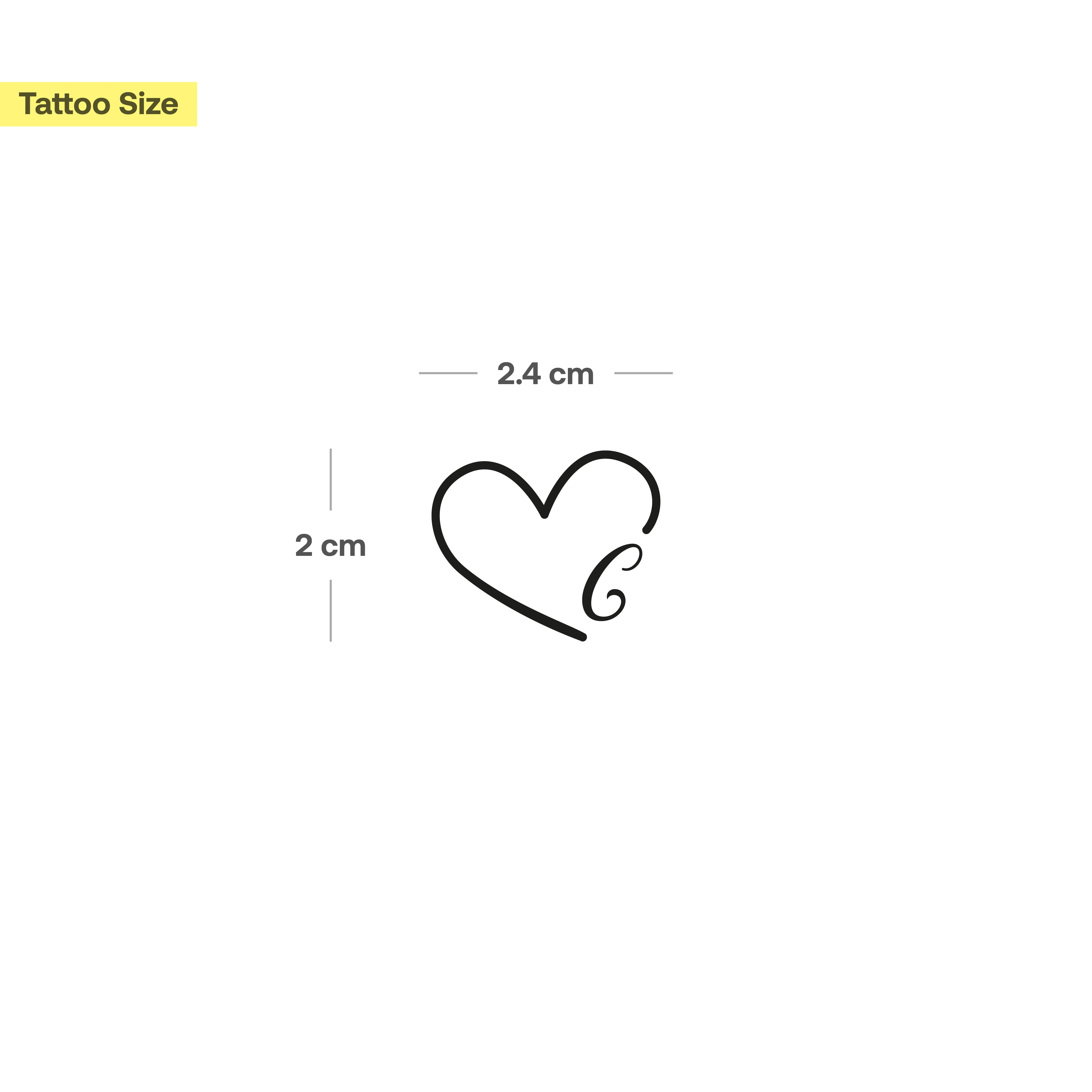 Tatouage cœur avec initiales (A-Z) - Image 9