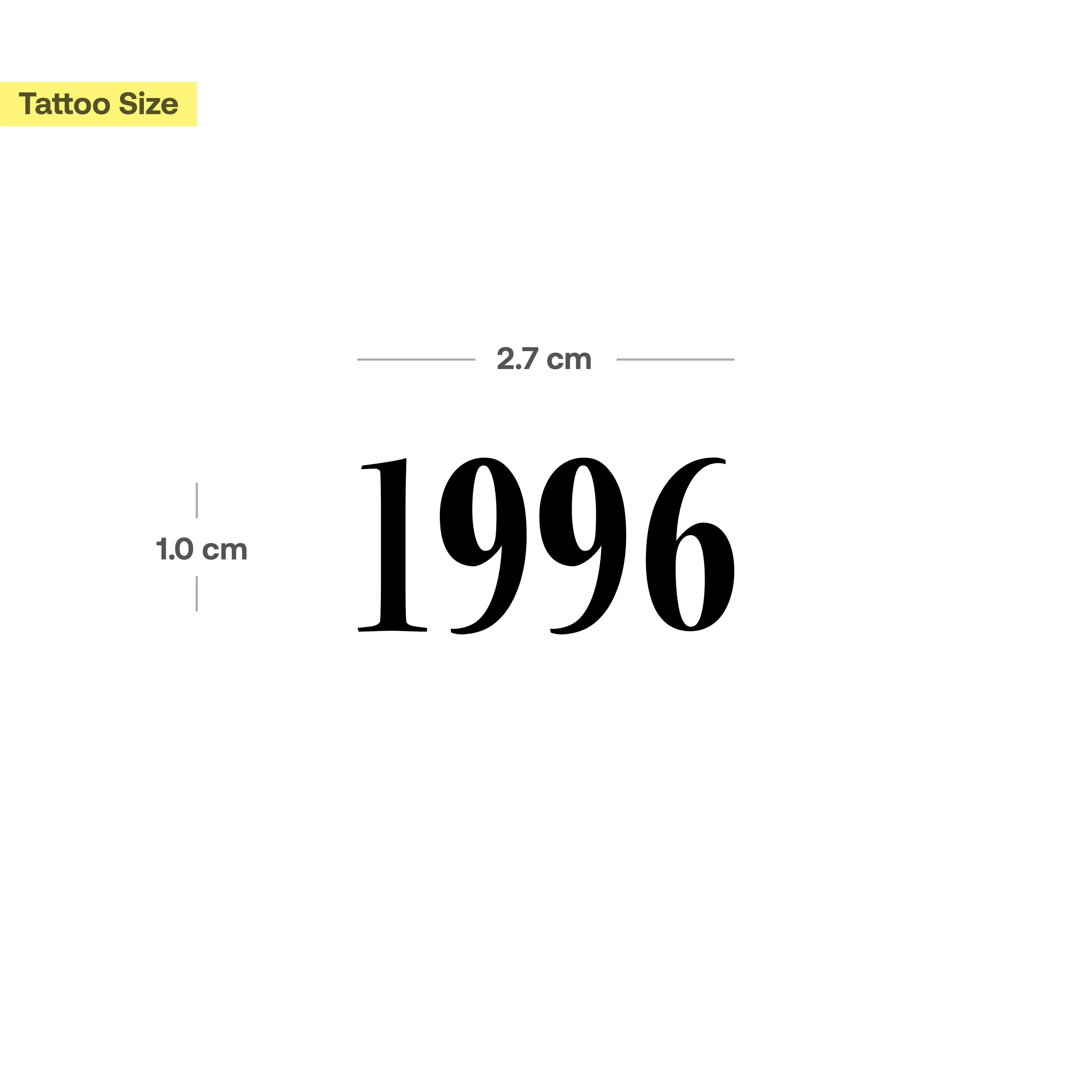 Date de naissance 1996 Tatouage (épais)  - Image 3