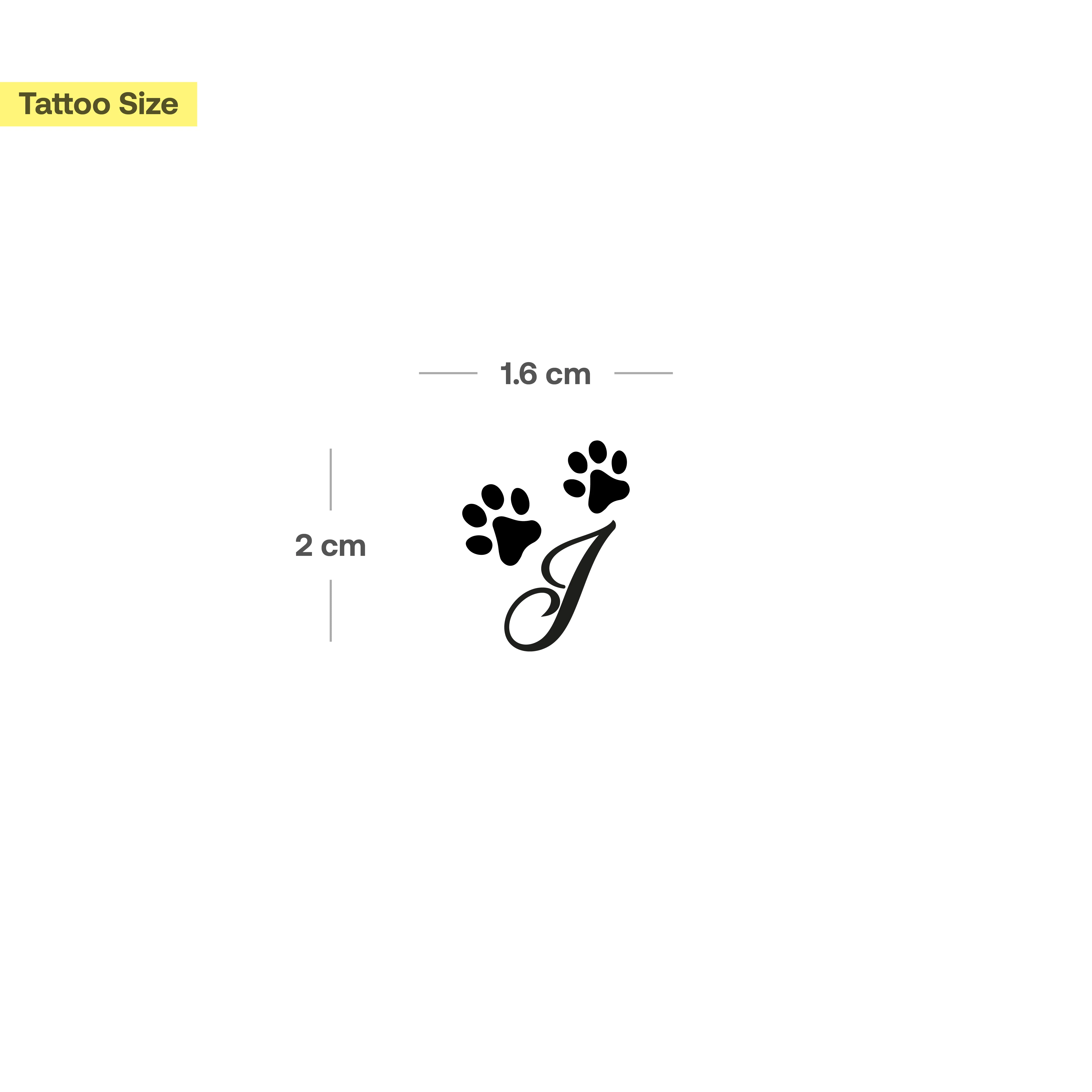 Tatouage pattes avec initiales (A-Z) - Image 30