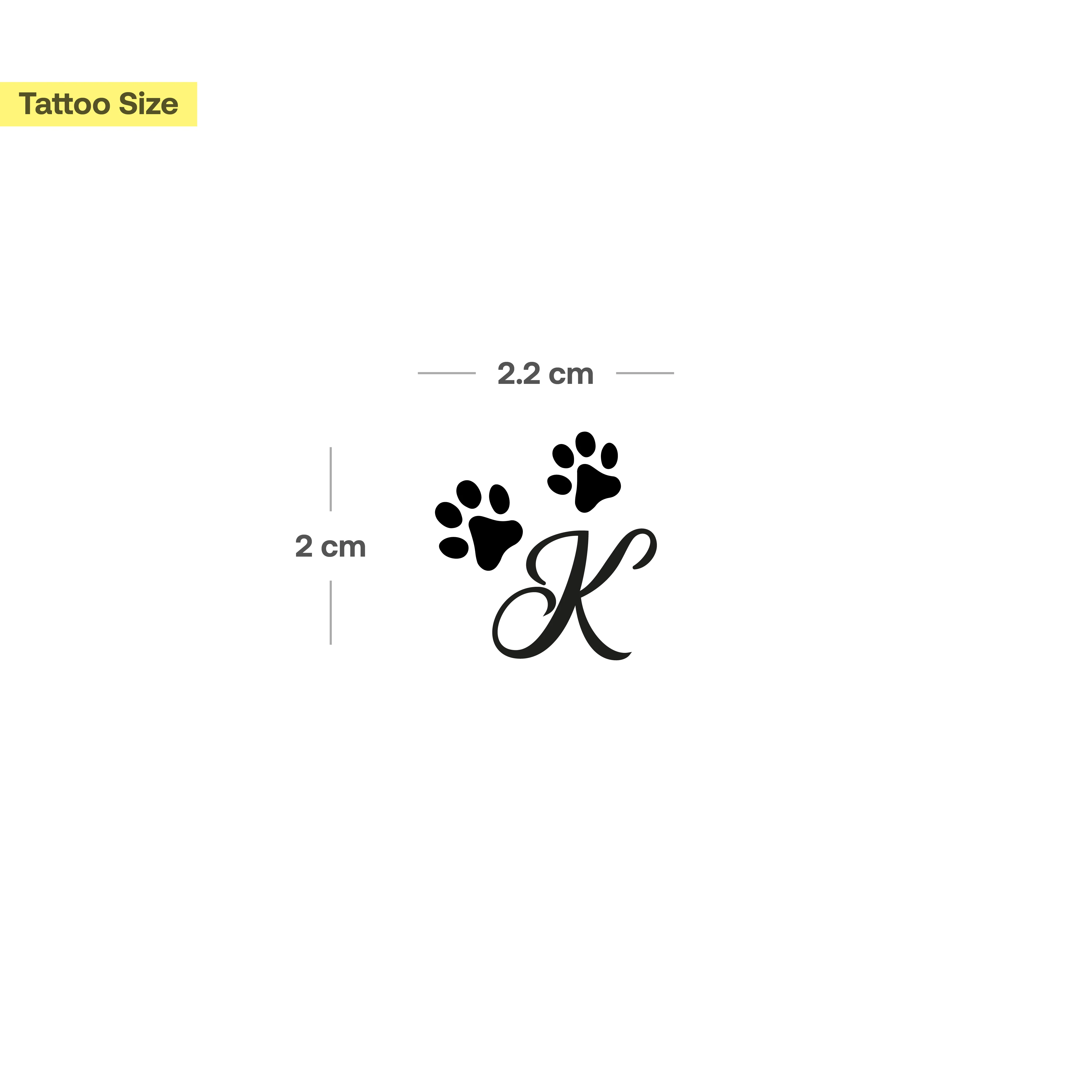 Tatouage pattes avec initiales (A-Z) - Image 33