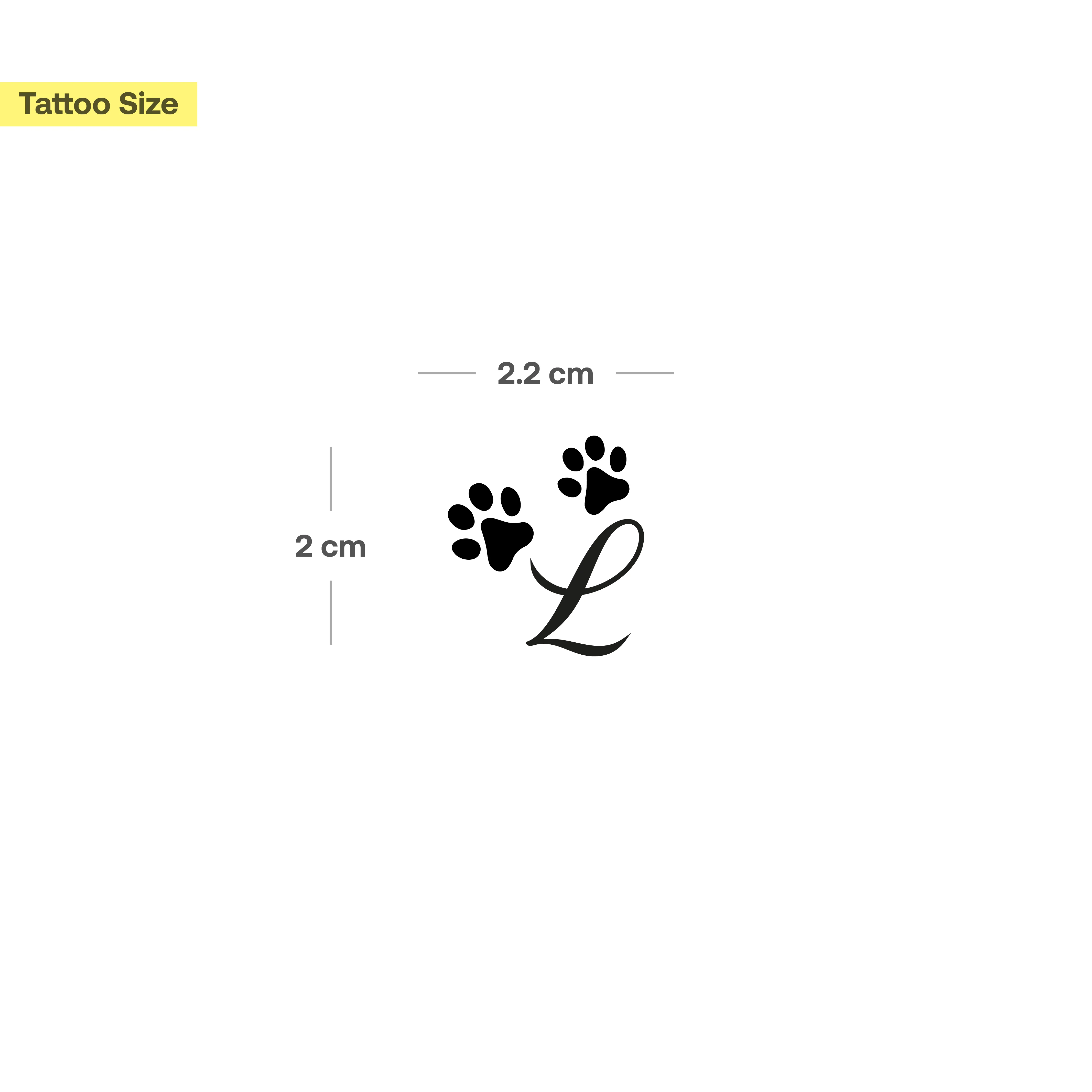 Tatouage pattes avec initiales (A-Z) - Image 36