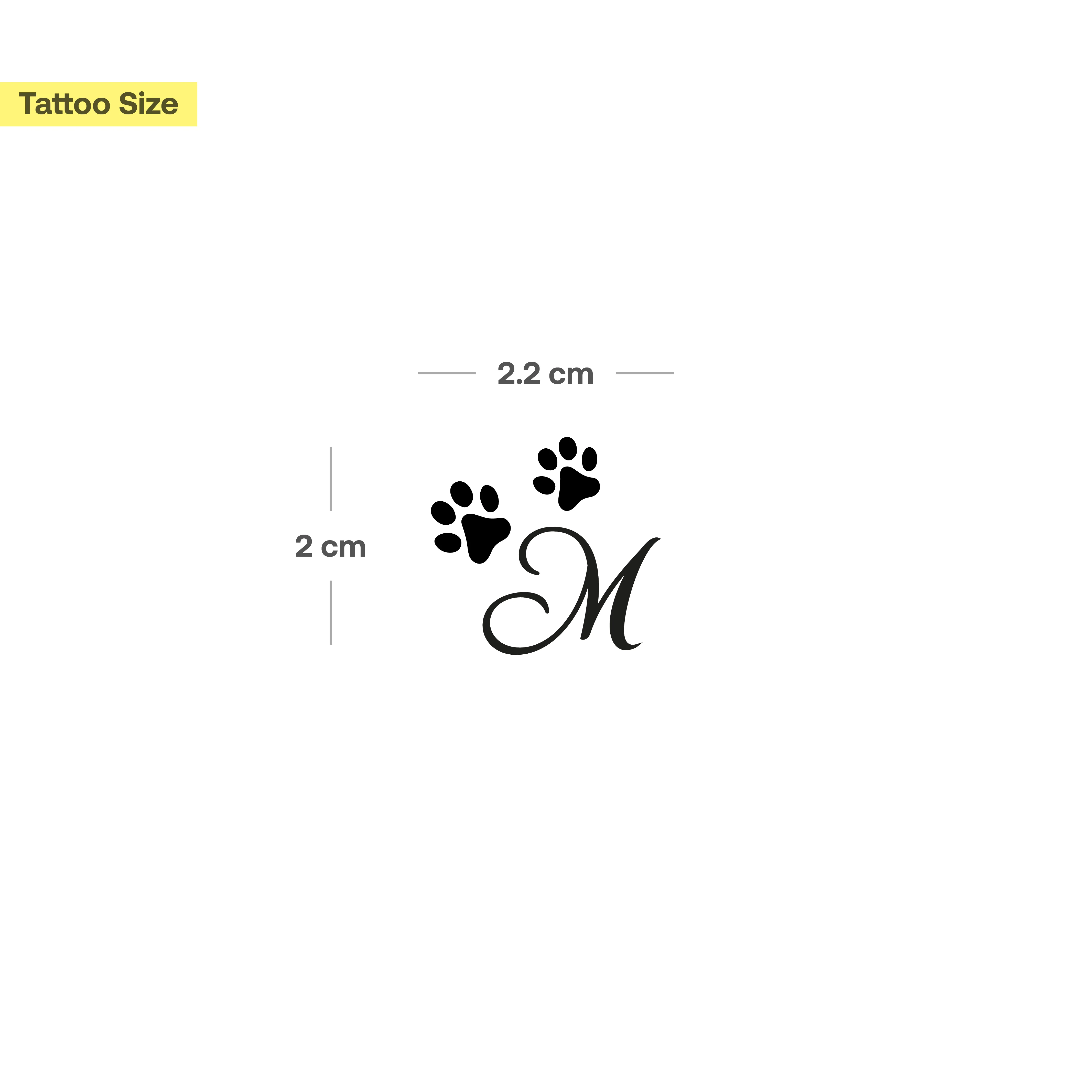Tatouage pattes avec initiales (A-Z) - Image 39