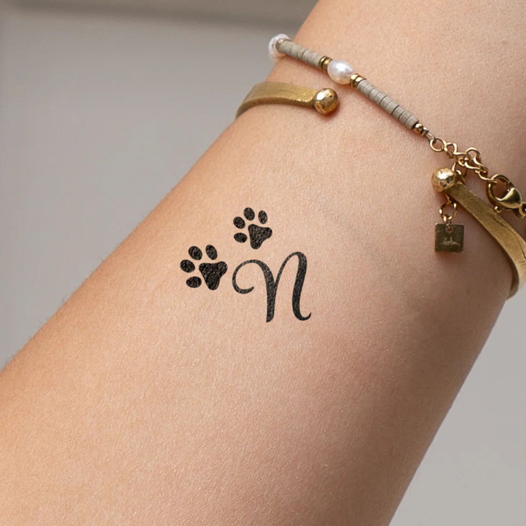 Tatouage pattes avec initiales (A-Z) - Image 40