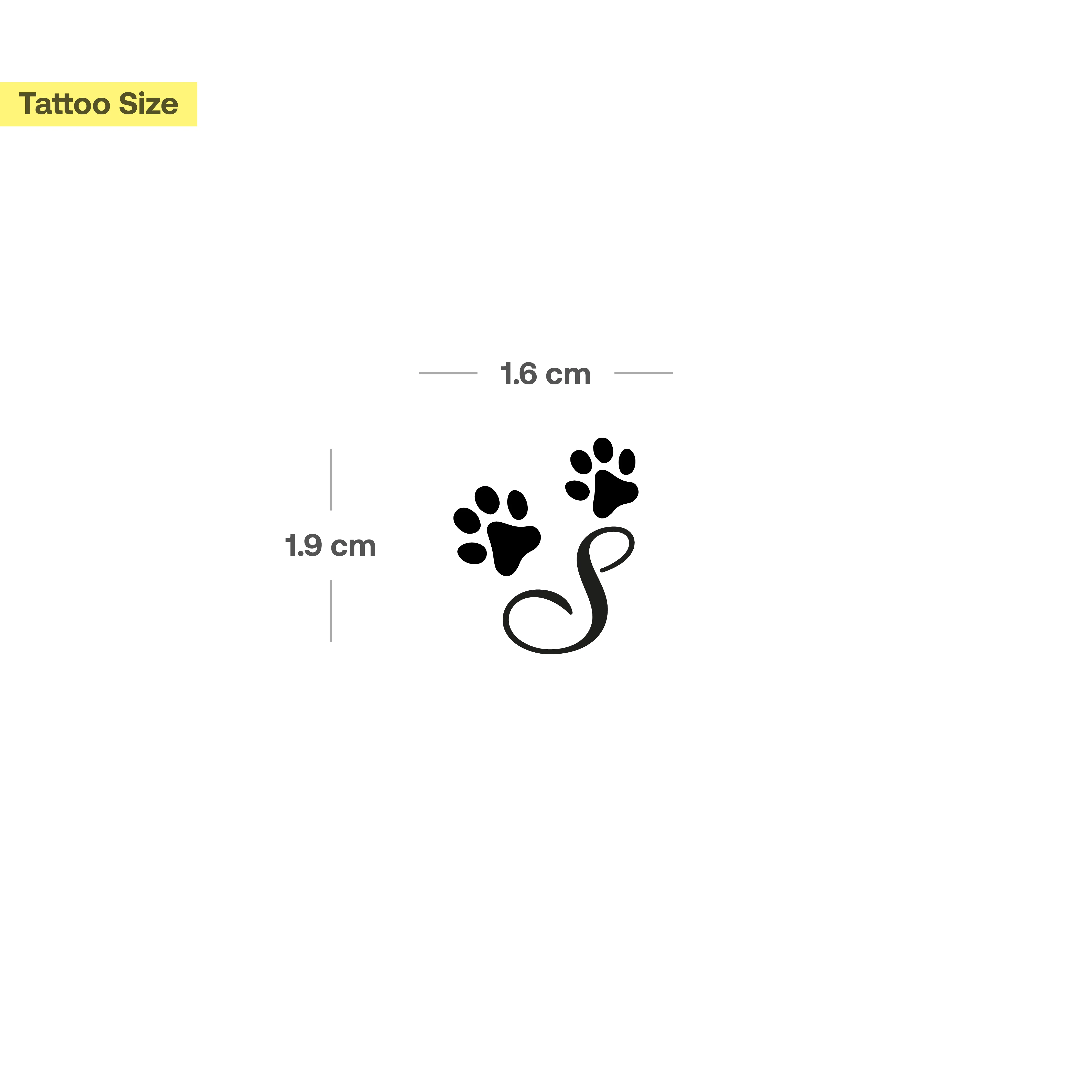 Tatouage pattes avec initiales (A-Z) - Image 57