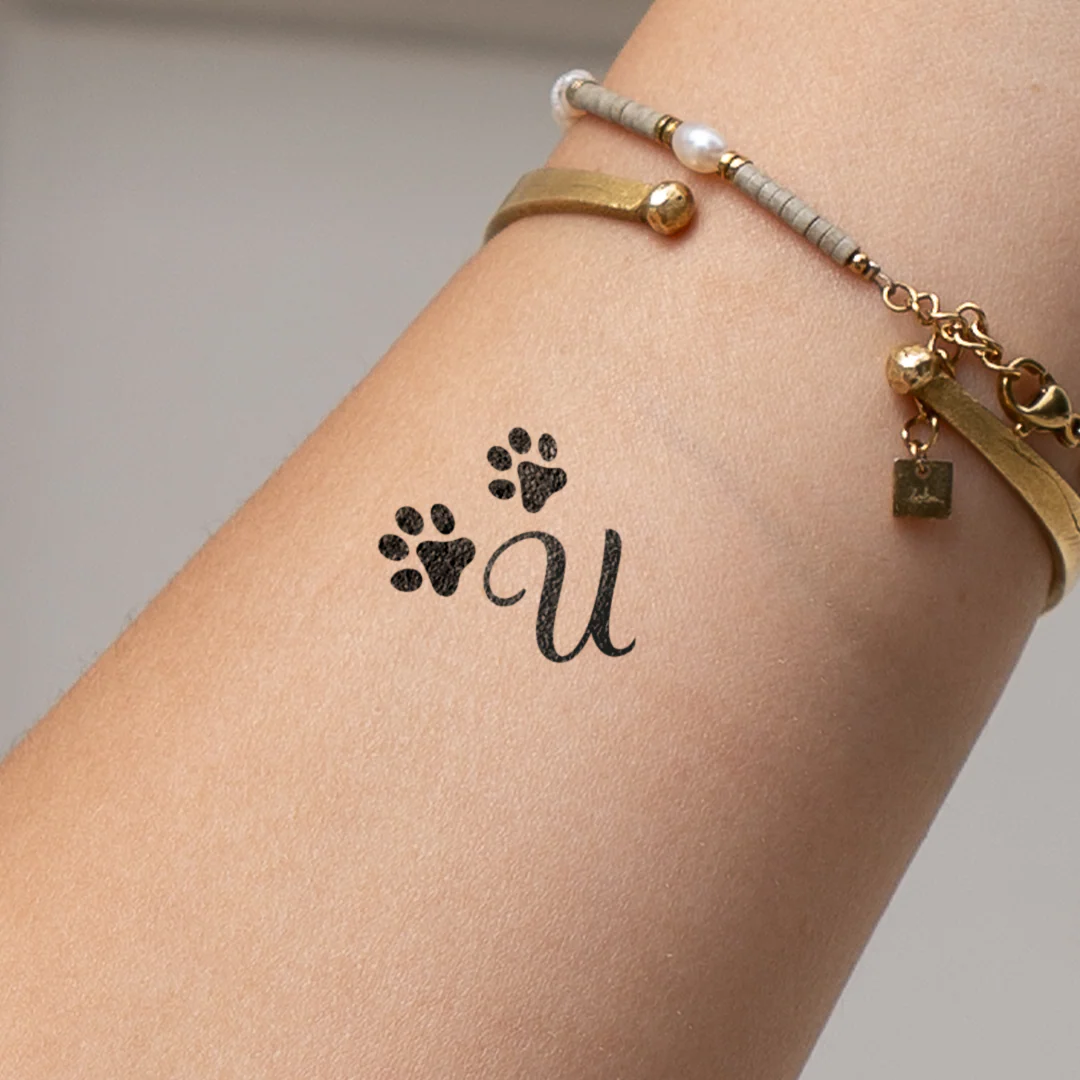 Tatouage pattes avec initiales (A-Z) - Image 61