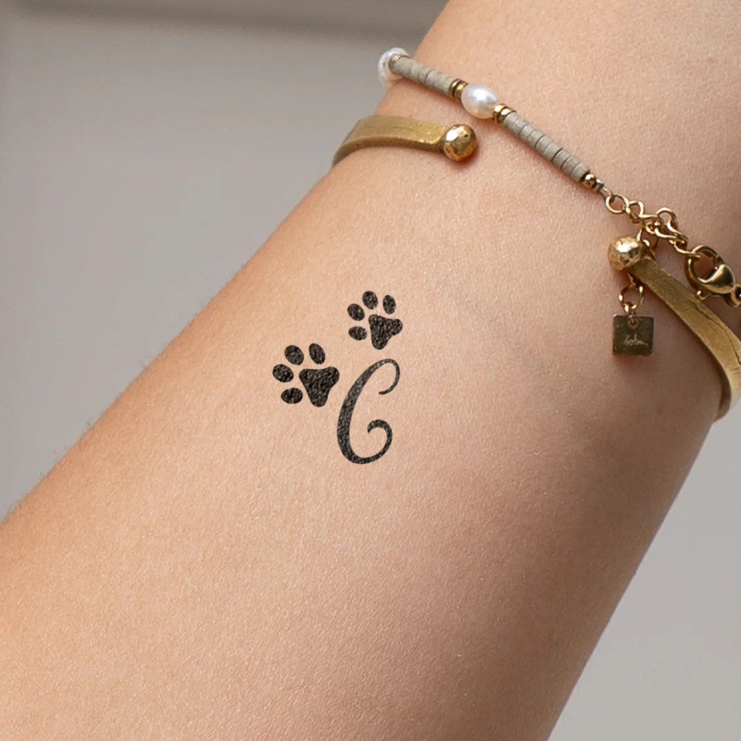 Tatouage pattes avec initiales (A-Z) - Image 7