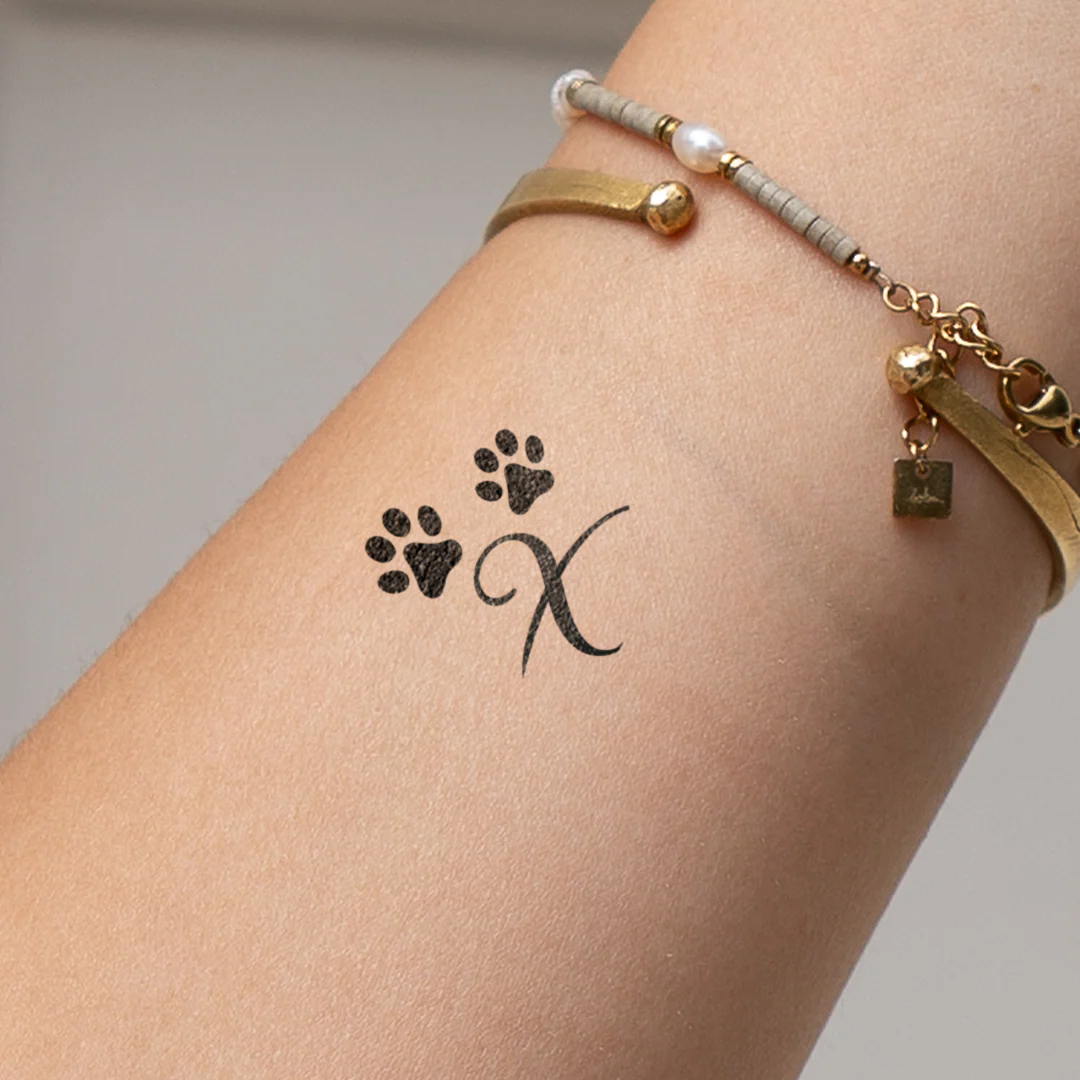 Tatouage pattes avec initiales (A-Z) - Image 70