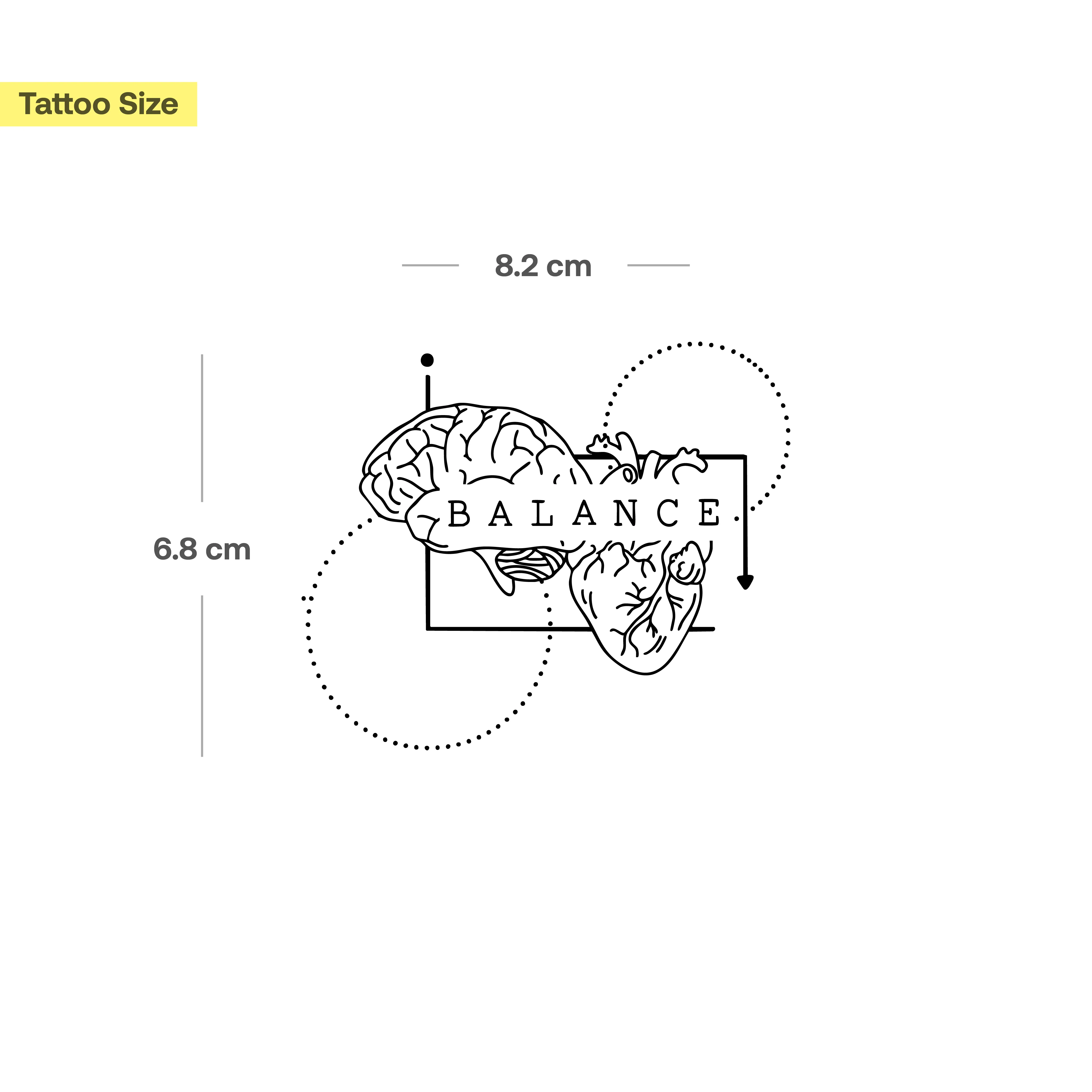 Tatouage Cœur, Esprit et Équilibre - Image 3