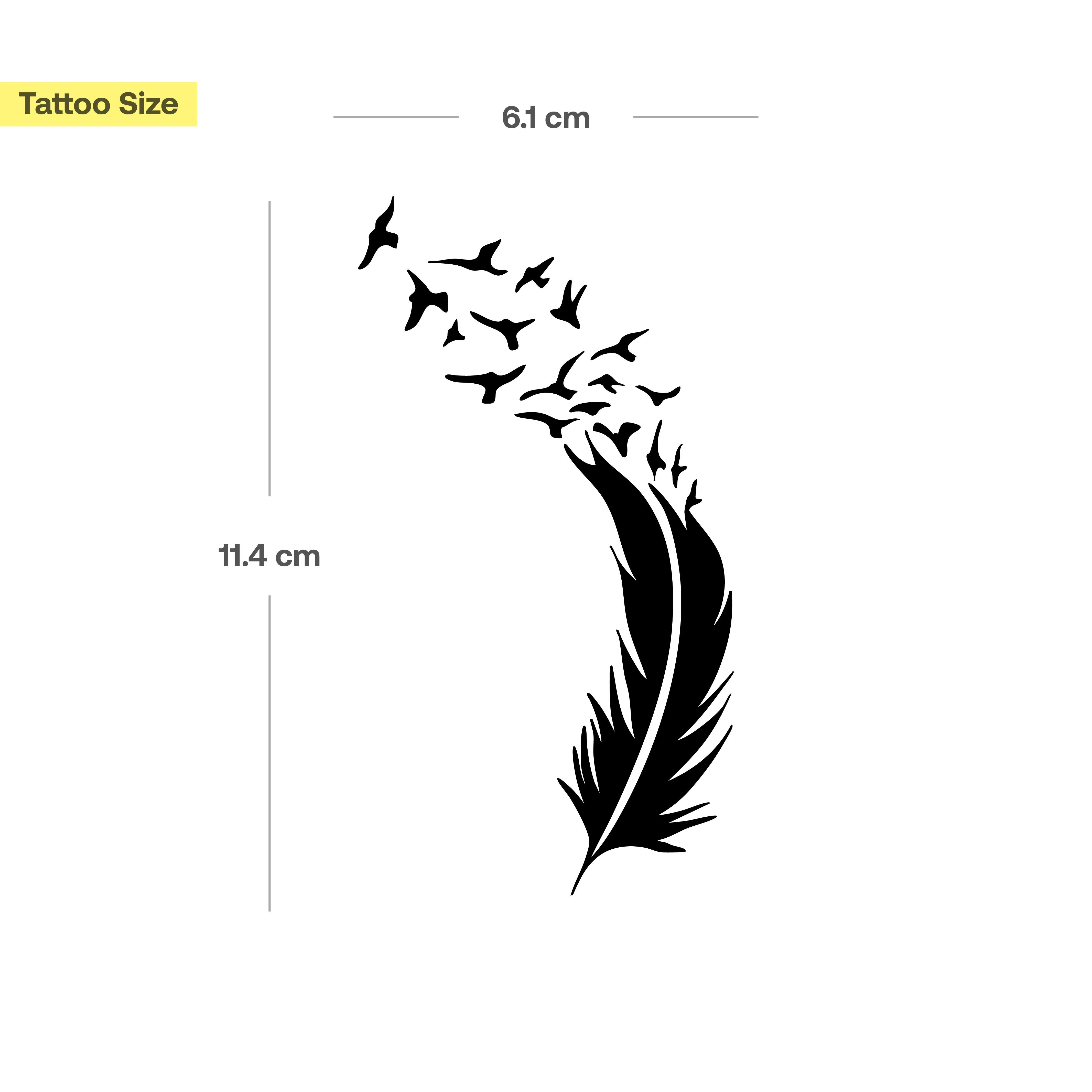 Tatouage Plume avec Oiseaux - Image 3