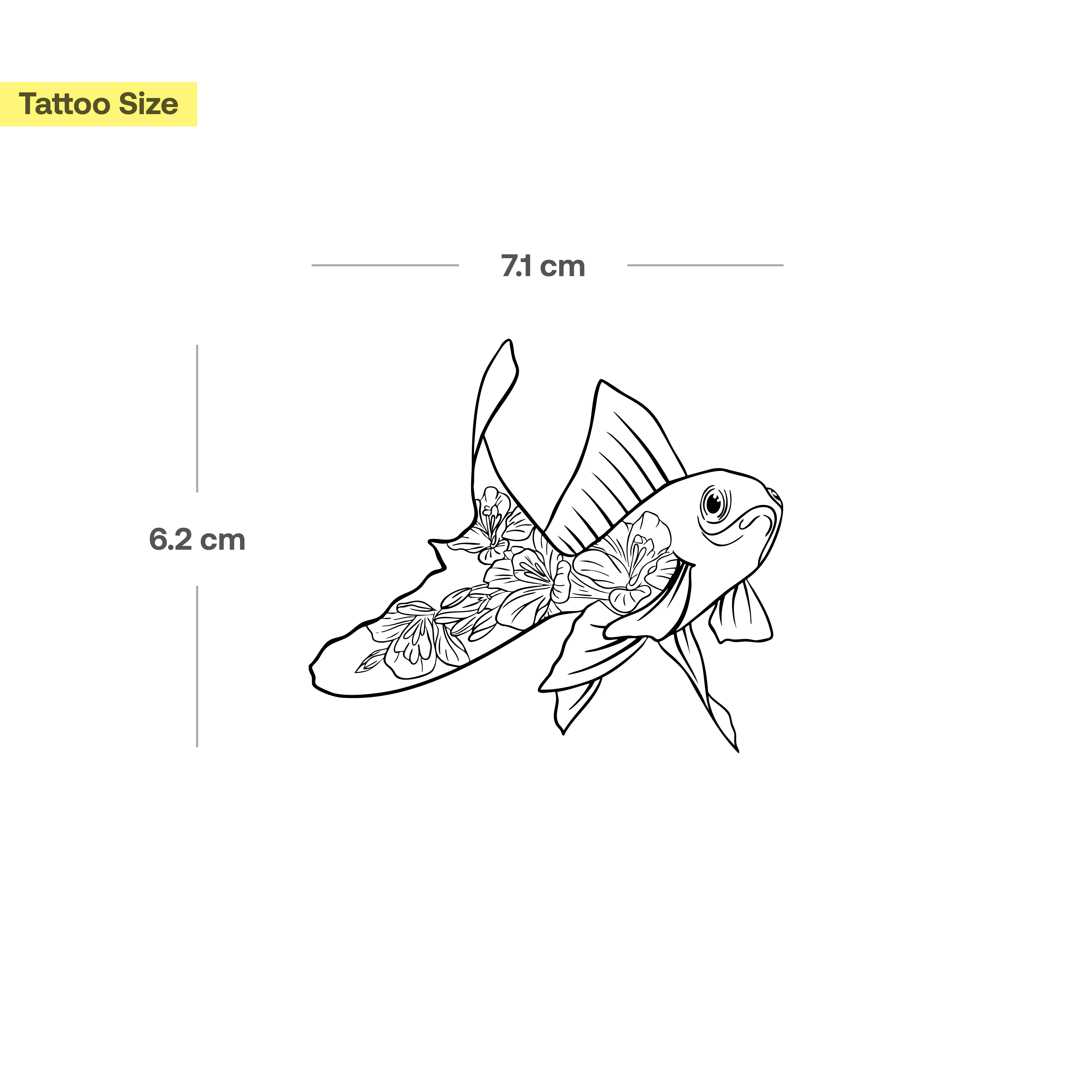 Tatouage Poisson Rouge Fleurissant - Image 3
