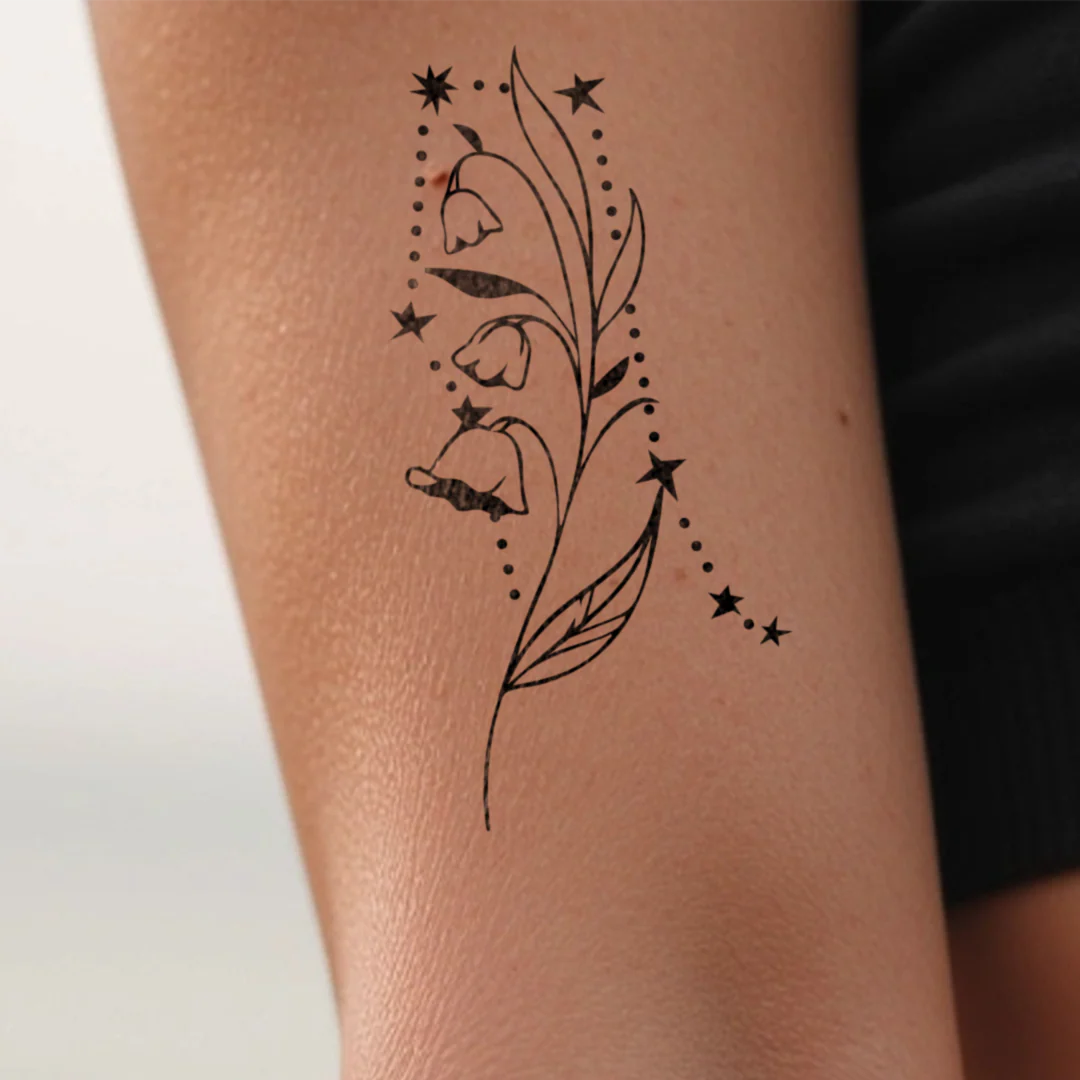 Tatouages Combinaison de Fleurs de Naissance et de Signes Astrologiques - Image 21
