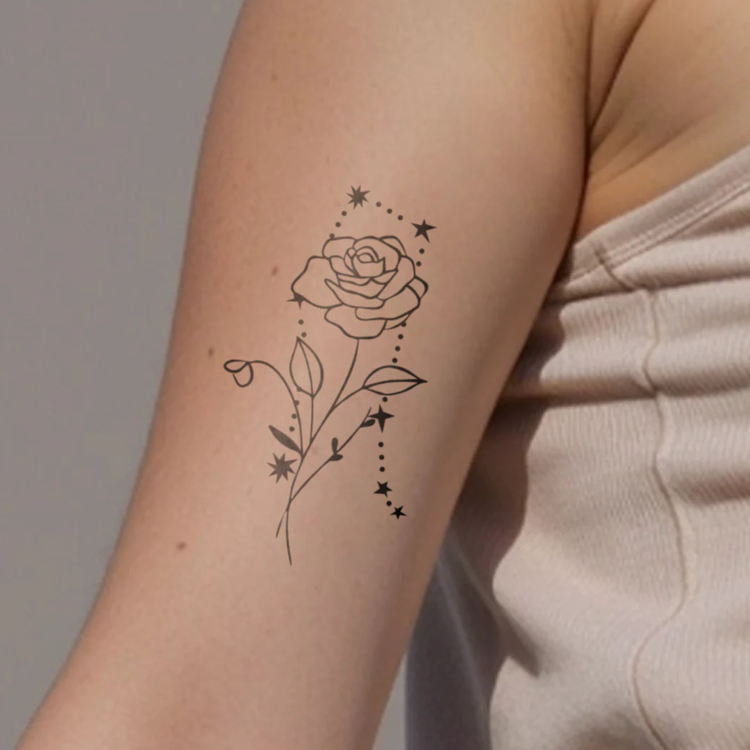 Tatouages Combinaison de Fleurs de Naissance et de Signes Astrologiques - Image 23