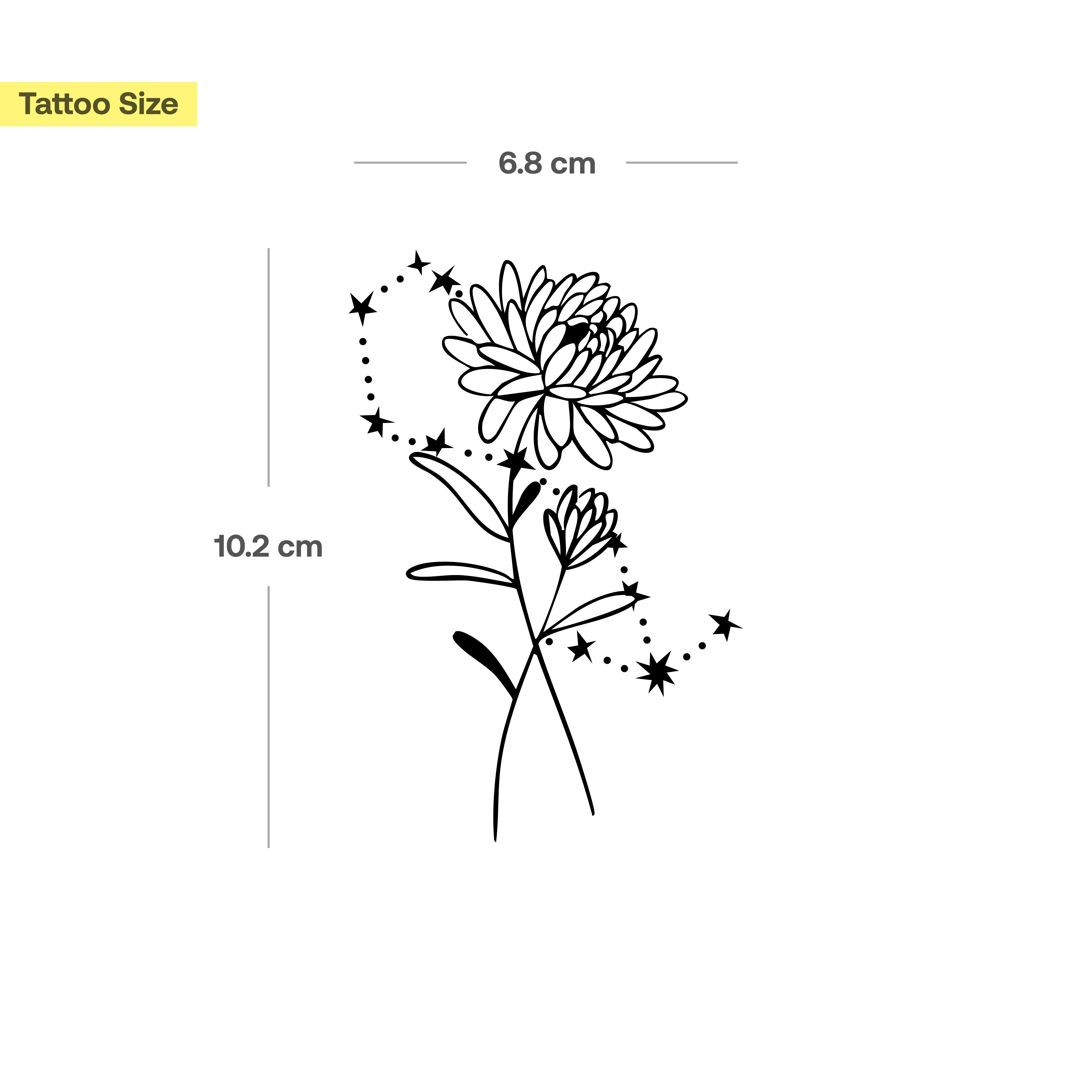 Tatouages Combinaison de Fleurs de Naissance et de Signes Astrologiques - Image 44