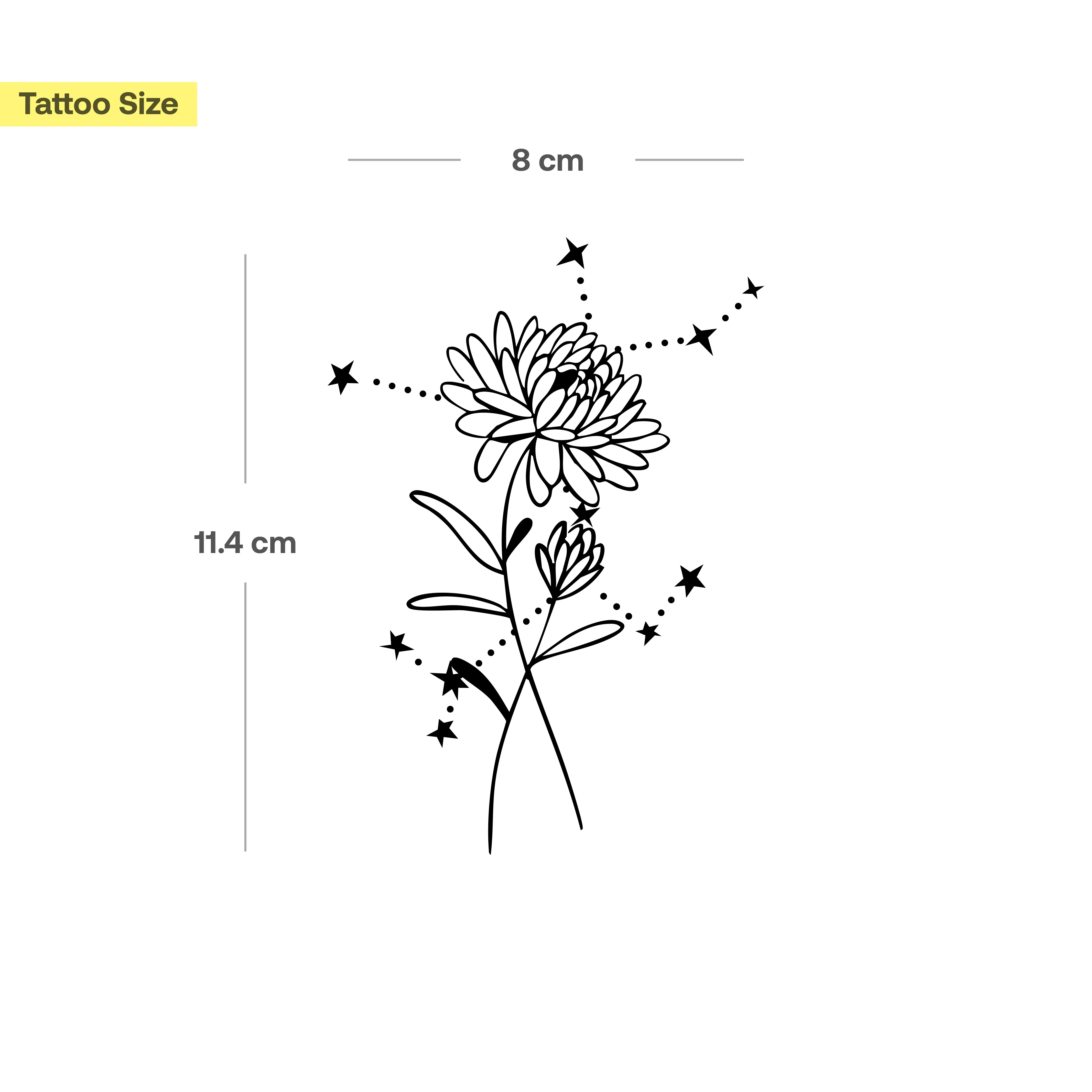 Tatouages Combinaison de Fleurs de Naissance et de Signes Astrologiques - Image 46
