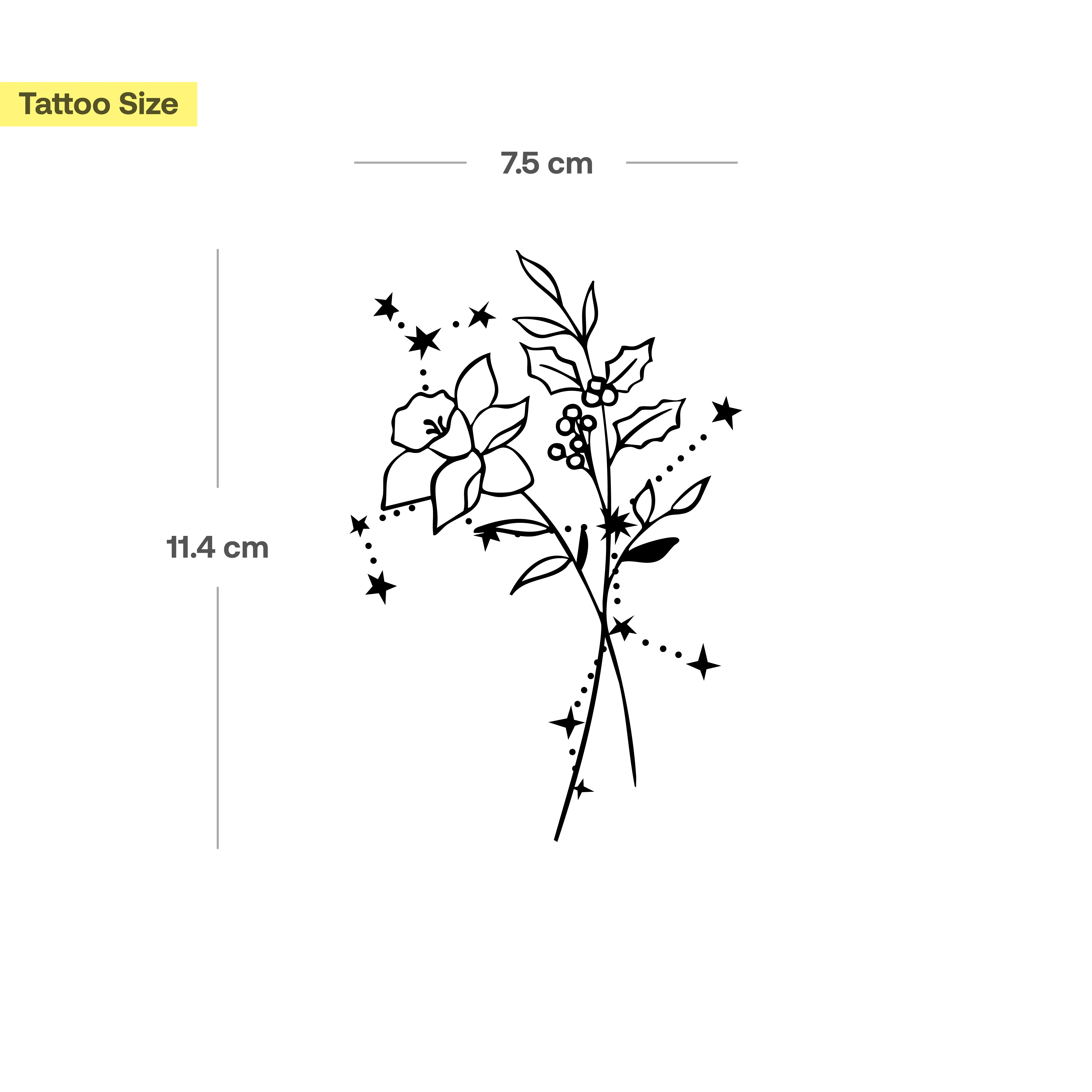 Tatouages Combinaison de Fleurs de Naissance et de Signes Astrologiques - Image 48